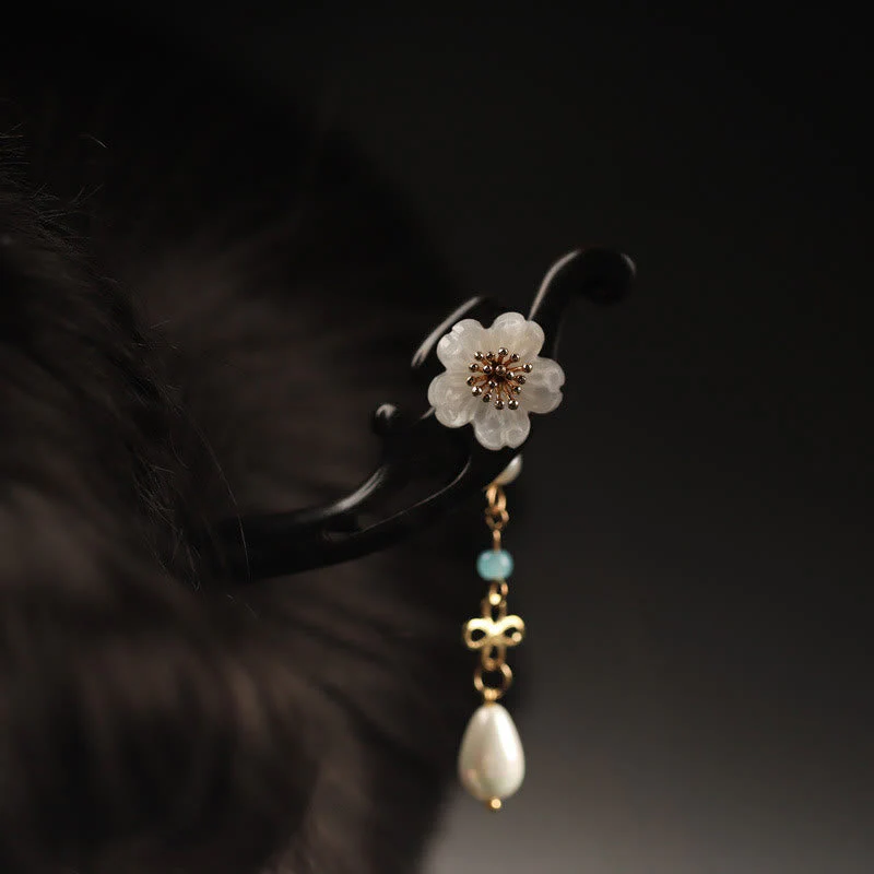 Ebony Flower Butterfly Blessing Hairpin | Chinese Hairpin - Image 6