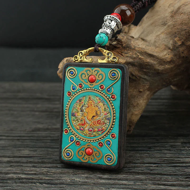 Ebony Spiritual Necklace with Wealth Gods & Golden Phoenix - Image 5