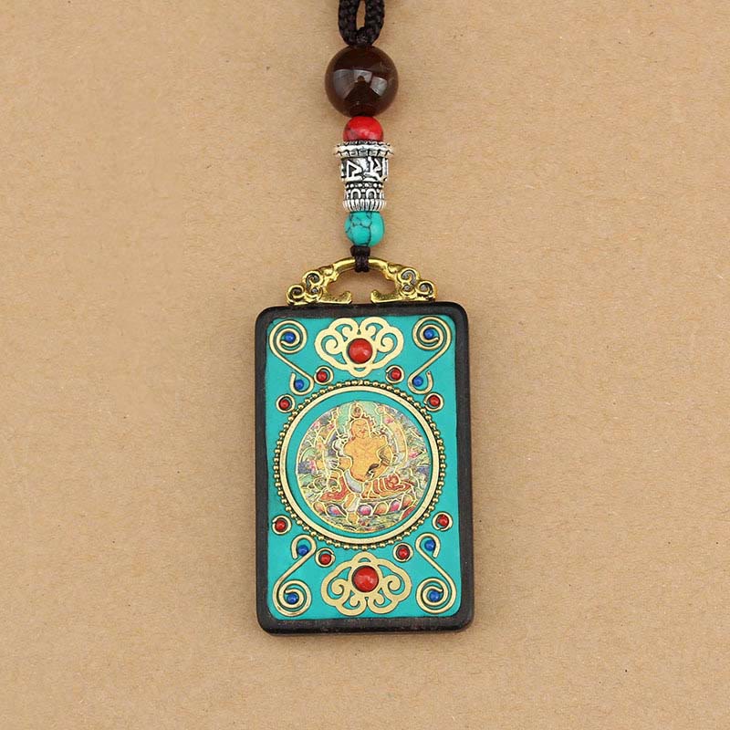 Ebony Spiritual Necklace with Wealth Gods & Golden Phoenix - Image 7