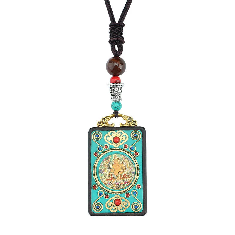 Ebony Spiritual Necklace with Wealth Gods & Golden Phoenix - Image 8