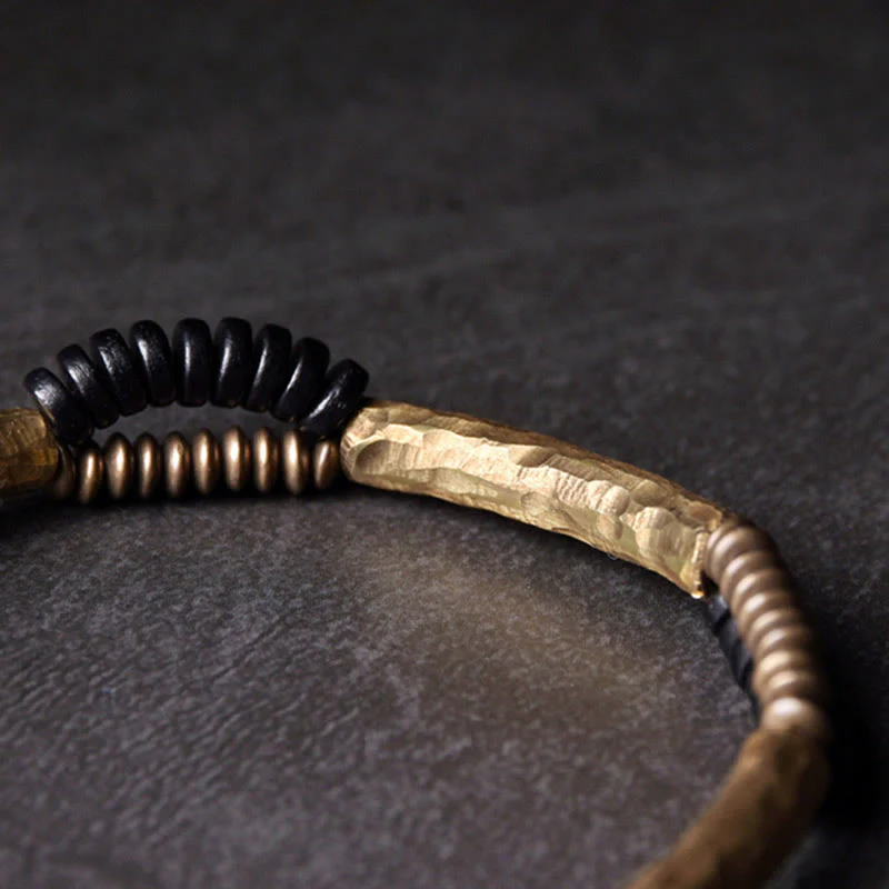 Ebony Wood Copper Luck Bracelet for Abundance - Handmade - Image 6