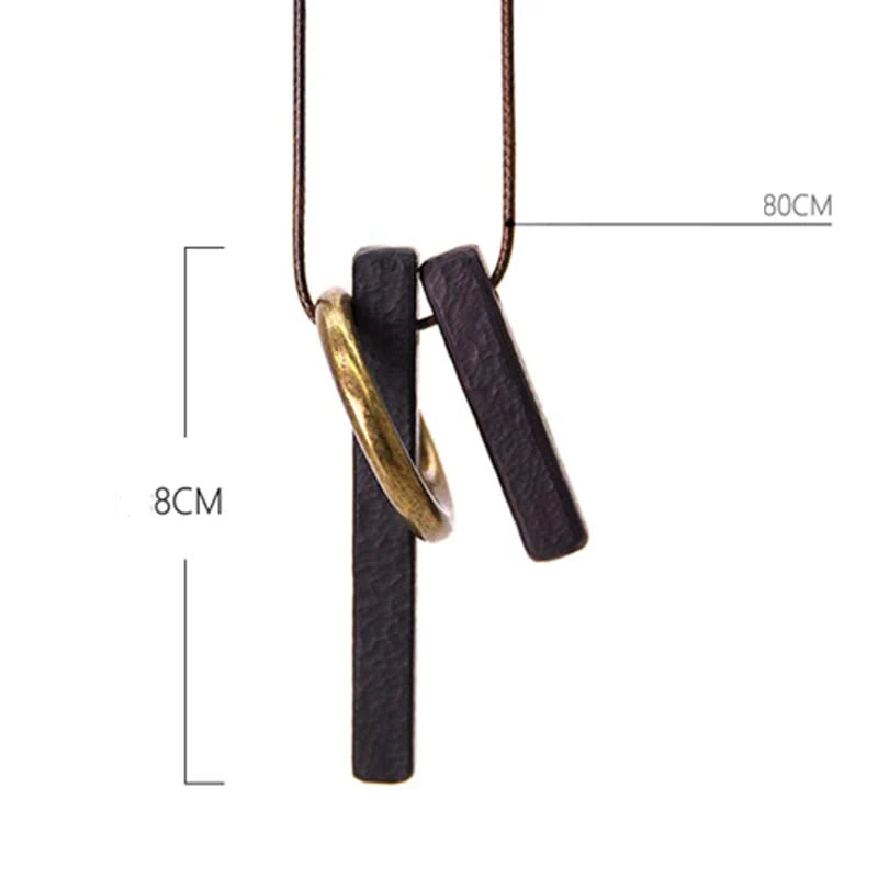 Ebony Wood Zen Circle Necklace for Enlightenment & Calm - Image 13