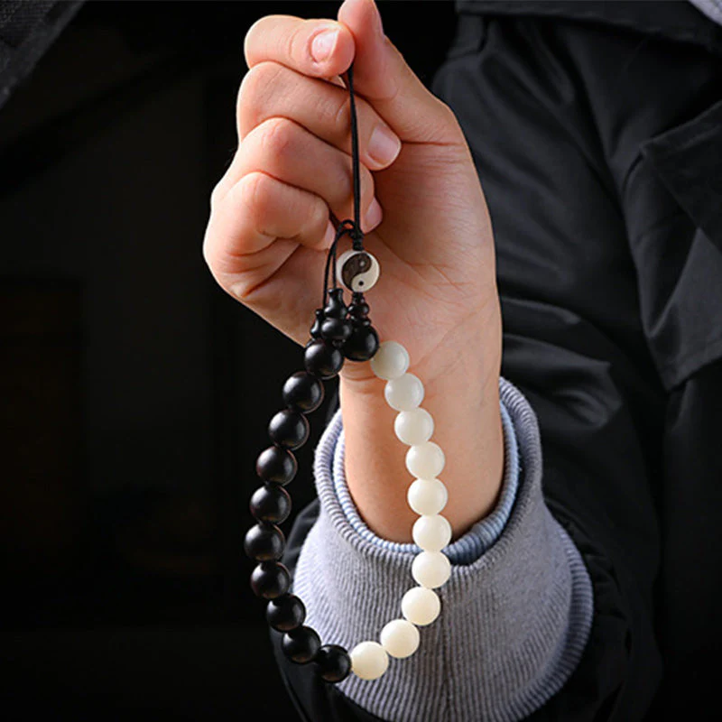 12mm Ebony Yin Yang Meditation & Protection Bracelet - Image 6