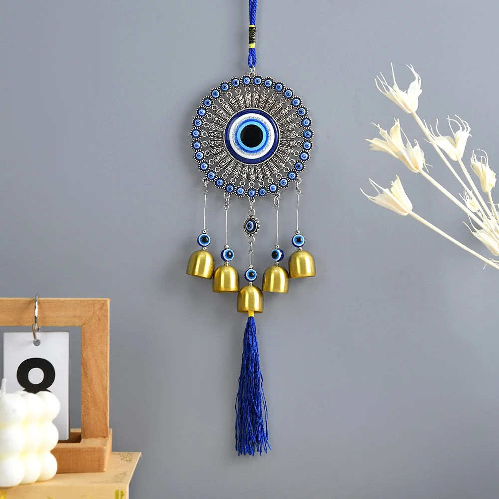 36-38cm Evil Eye Hanging Ornament with Bells for Protection - Image 2