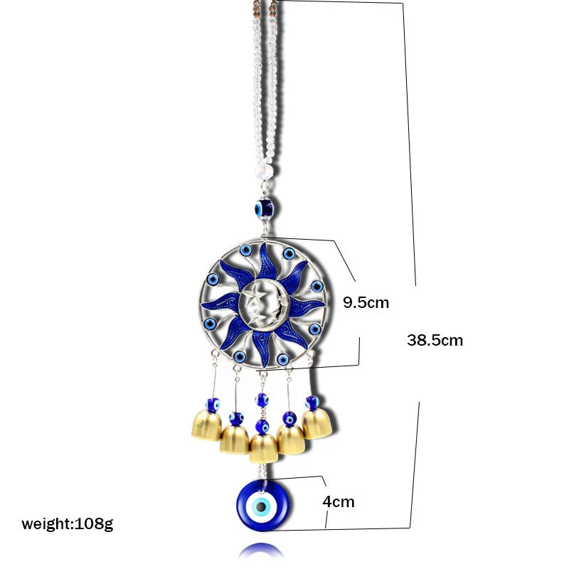 36-38cm Evil Eye Hanging Ornament with Bells for Protection - Image 6