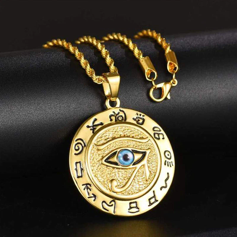 Eye of Horus Titanium Steel Protection Necklace Pendant - Image 3
