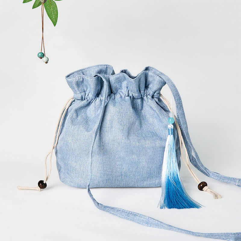 Fairy Deer Cotton Linen Yoga Bag 19x20x10cm - Image 6