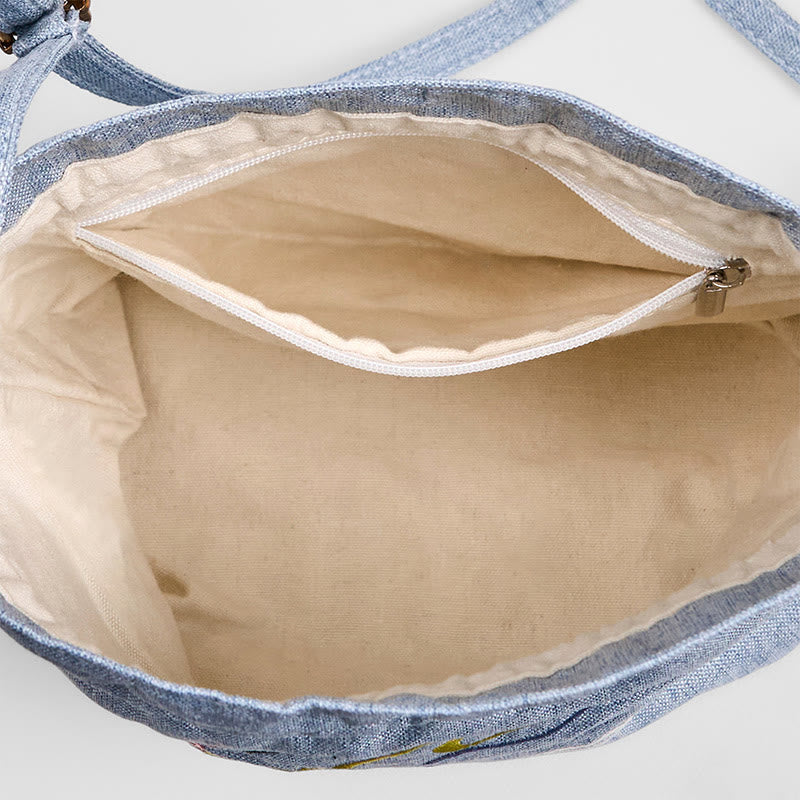 Fairy Deer Cotton Linen Yoga Bag 19x20x10cm - Image 9