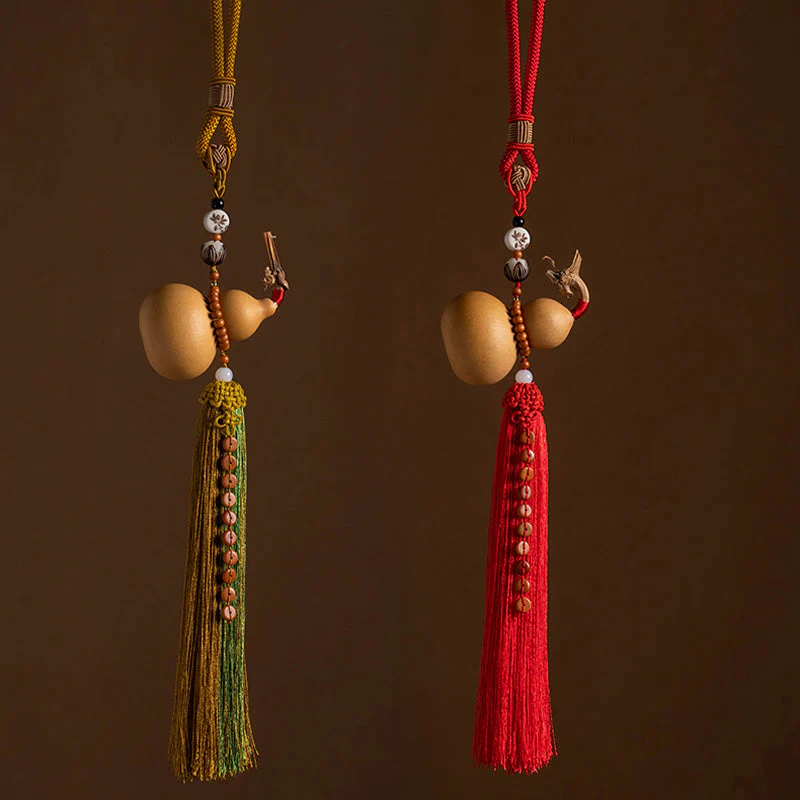 Feng Shui Five Emperor Coins Gourd Tassels 41cm Decoration - Image 5