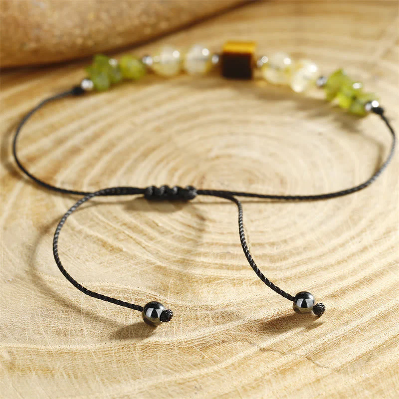 Find Your Joy Peridot Citrine Tiger Eye Rope Bracelet - Image 10
