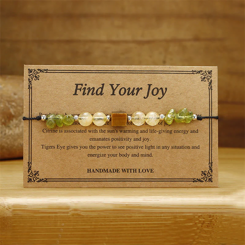 Find Your Joy Peridot Citrine Tiger Eye Rope Bracelet - Image 2