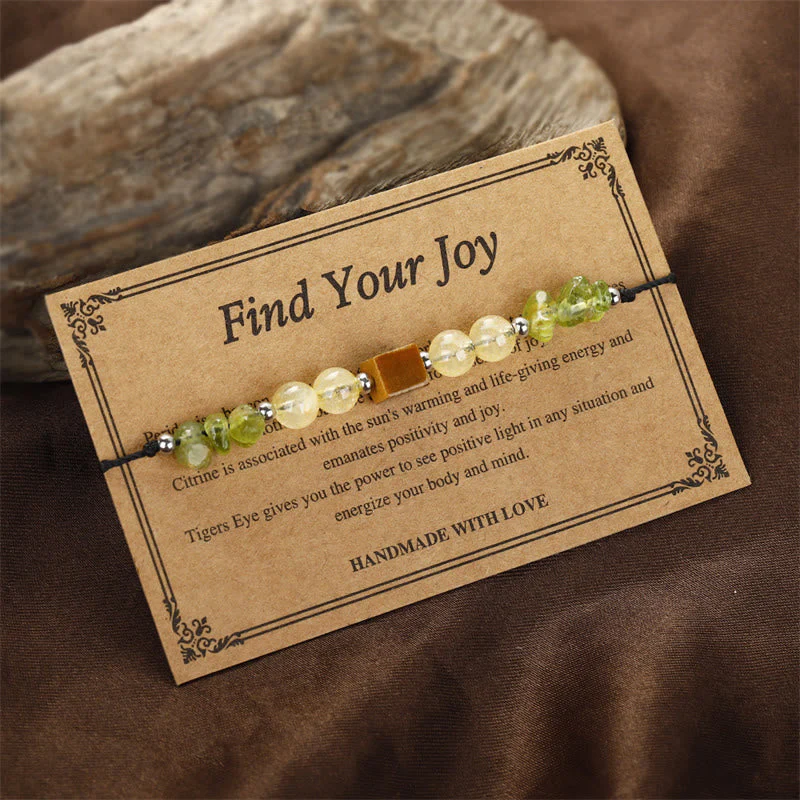 Find Your Joy Peridot Citrine Tiger Eye Rope Bracelet - Image 3