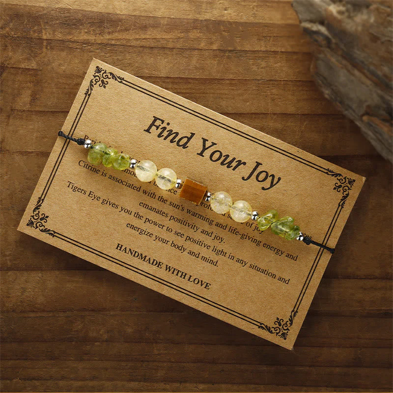 Find Your Joy Peridot Citrine Tiger Eye Rope Bracelet - Image 4