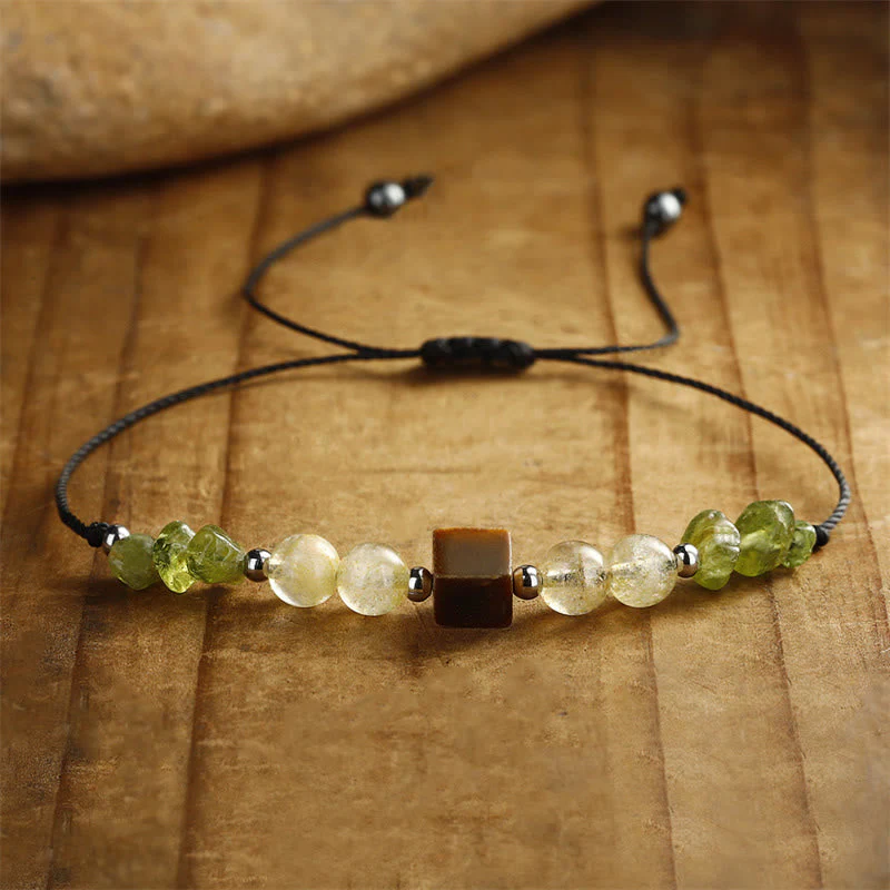 Find Your Joy Peridot Citrine Tiger Eye Rope Bracelet - Image 5
