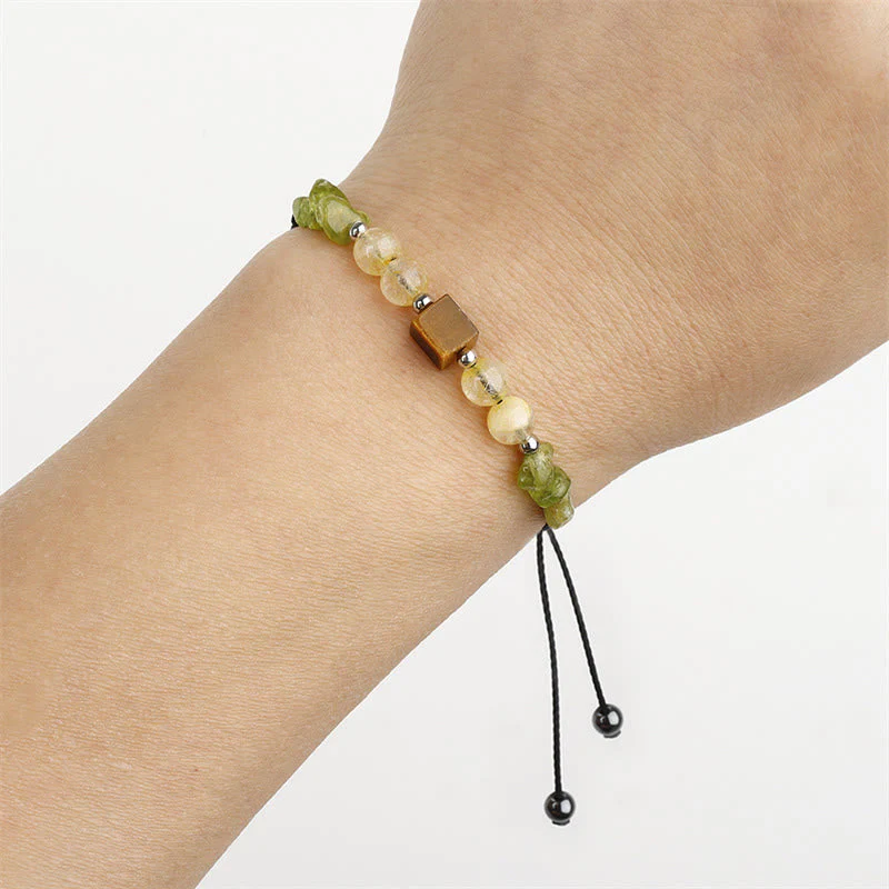 Find Your Joy Peridot Citrine Tiger Eye Rope Bracelet - Image 7