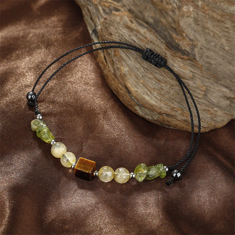 Find Your Joy Peridot Citrine Tiger Eye Rope Bracelet - Image 8