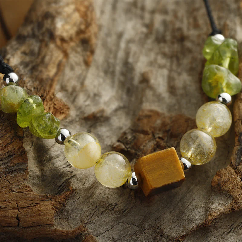 Find Your Joy Peridot Citrine Tiger Eye Rope Bracelet - Image 9