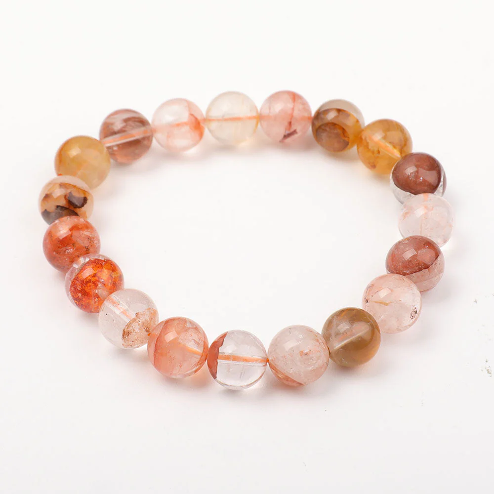 10mm Fire Quartz Clear Quartz Bracelet for Energy Healing - Image 2