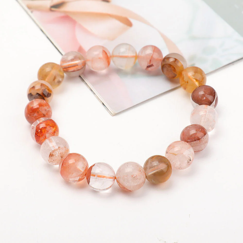 10mm Fire Quartz Clear Quartz Bracelet for Energy Healing - Image 6