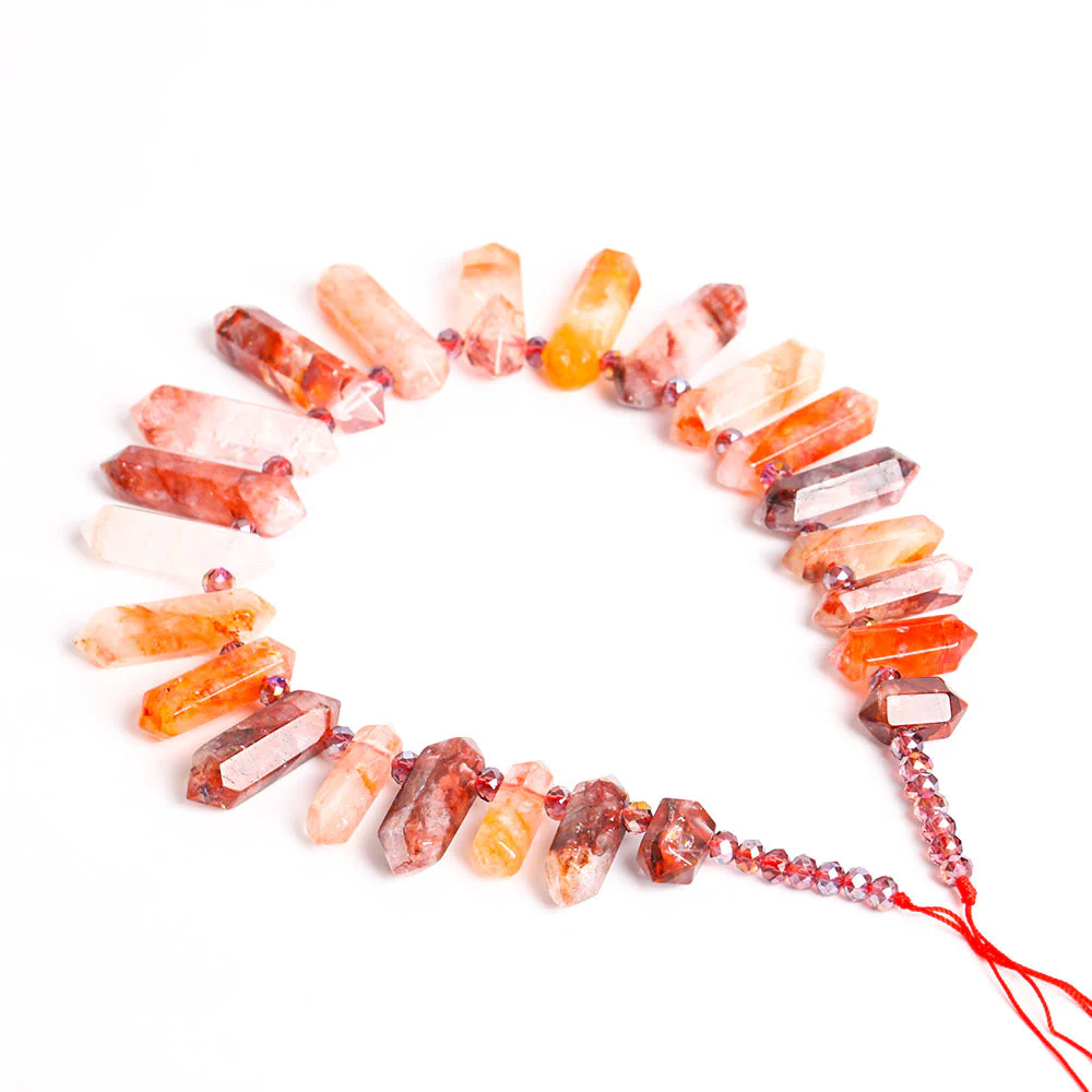 Fire Quartz Crystal Chain String 42cm for Chakra Balance - Image 3
