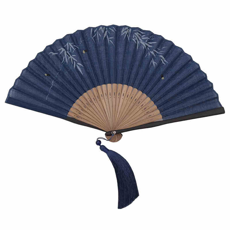 22.5cm Firefly Bamboo Leaves Pattern Chinese Folding Fan - Image 3