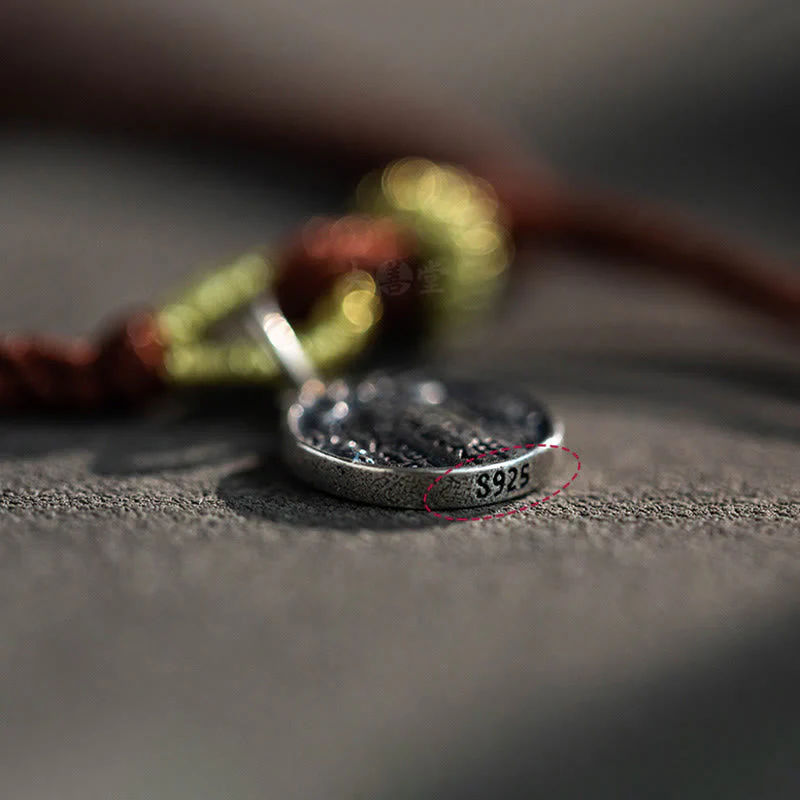 Five Directions Gods of Wealth 925 Silver Red String Bracelet