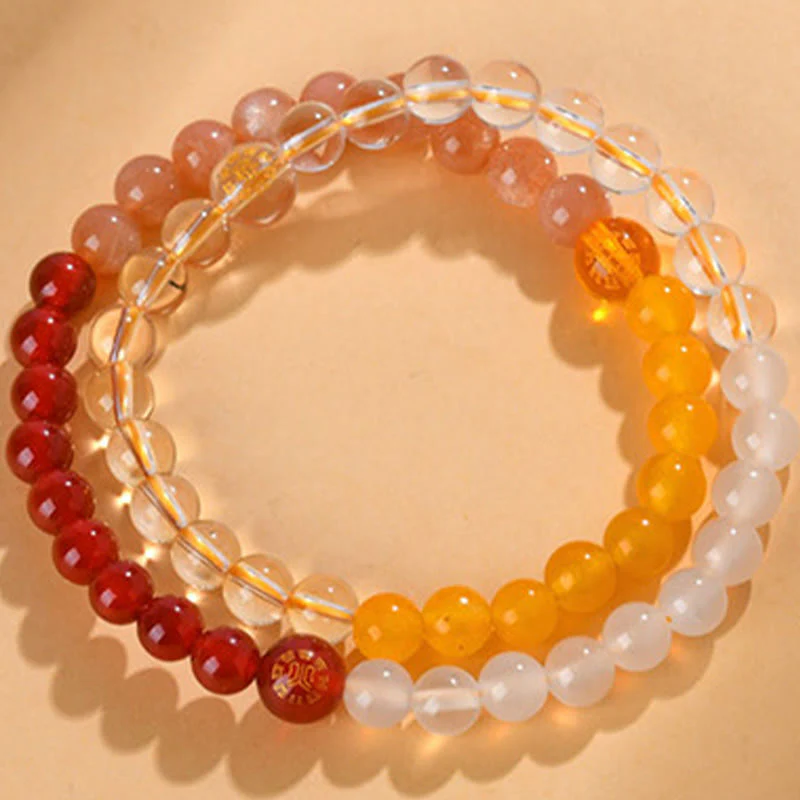 6mm Five Elements Crystal Agate Wisdom Bracelet - Image 10