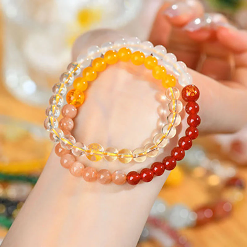 6mm Five Elements Crystal Agate Wisdom Bracelet - Image 11