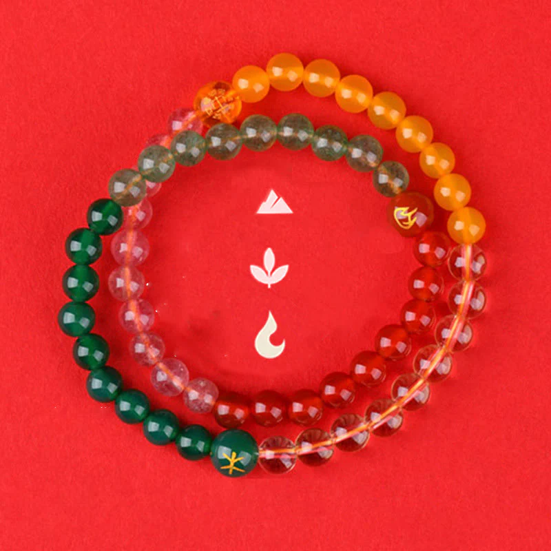 6mm Five Elements Crystal Agate Wisdom Bracelet - Image 4