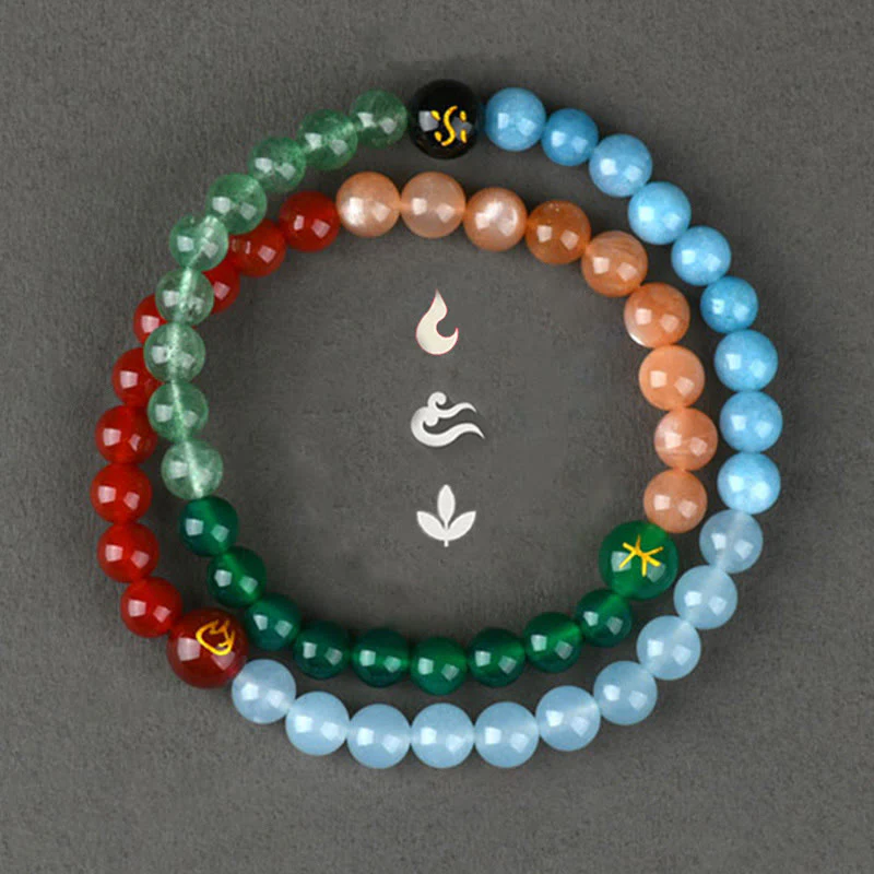 6mm Five Elements Crystal Agate Wisdom Bracelet - Image 7