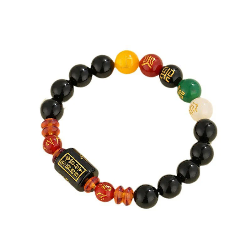 Five Elements Black Onyx Agate Bracelet for Wisdom & Wealth - Image 3