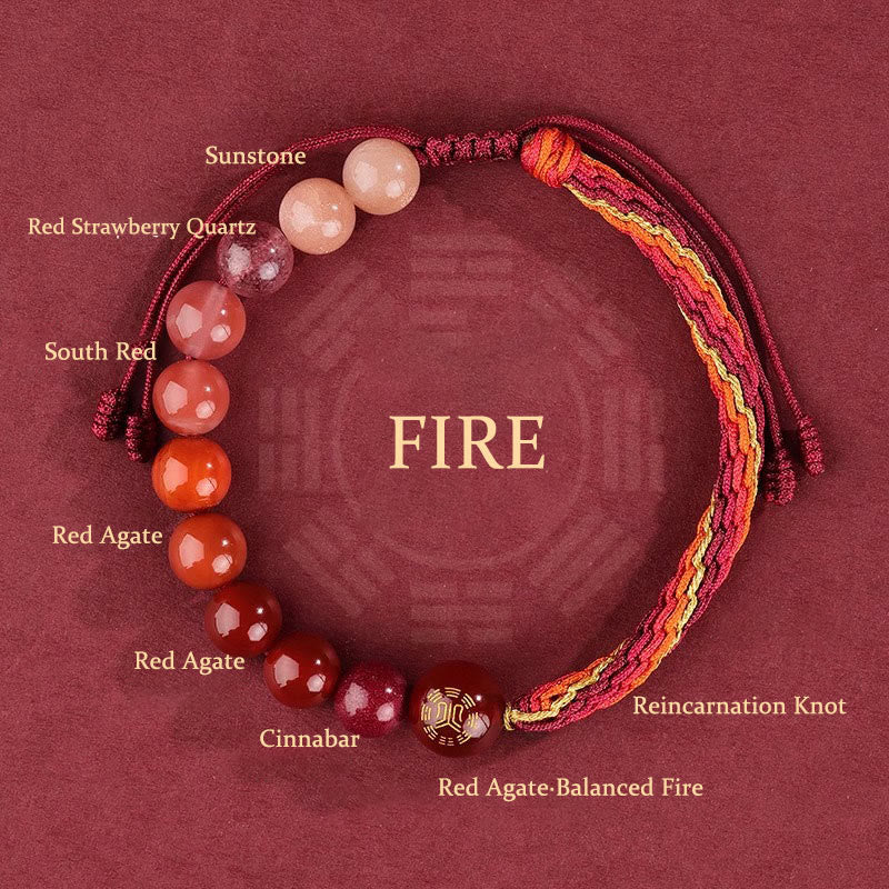 Five Elements Crystal Agate Wealth Bracelet with Reincarnation Knot - Image 9