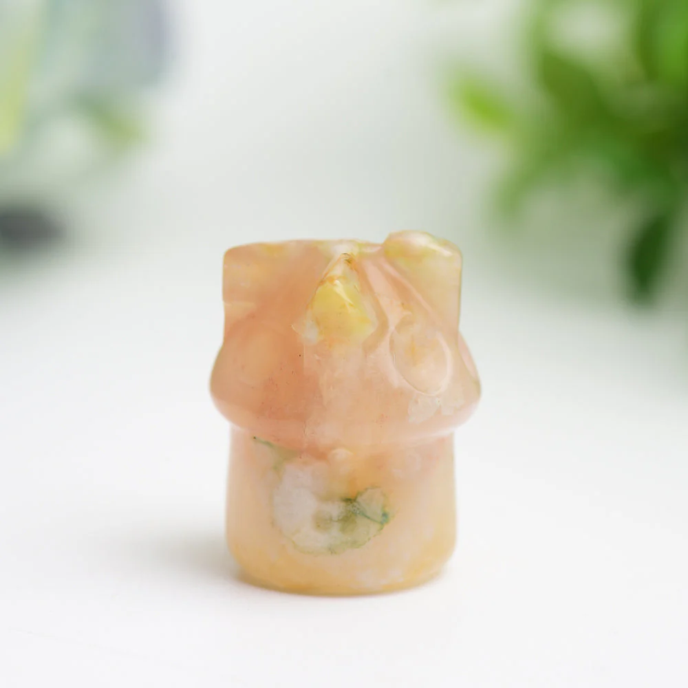 1.1-Inch Flower Agate Mini House Crystal Carving - Image 5