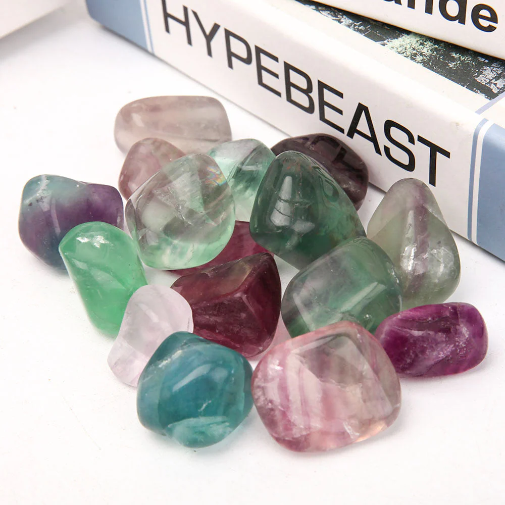 0.5kg Fluorite Tumbled Stones 2.5-3.5cm Polished Crystals - Image 3