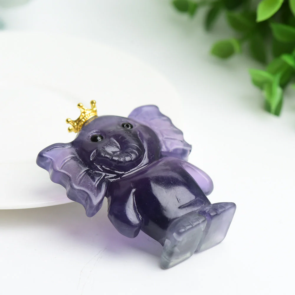 2.5-inch Fluorite Crystal Elephant Carving for Healing - Image 4