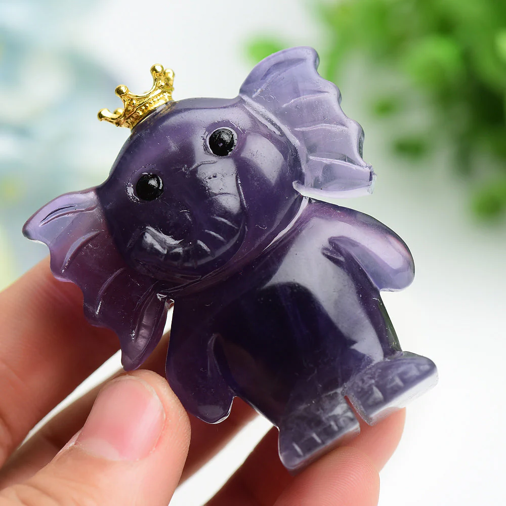 2.5-inch Fluorite Crystal Elephant Carving for Healing - Image 5