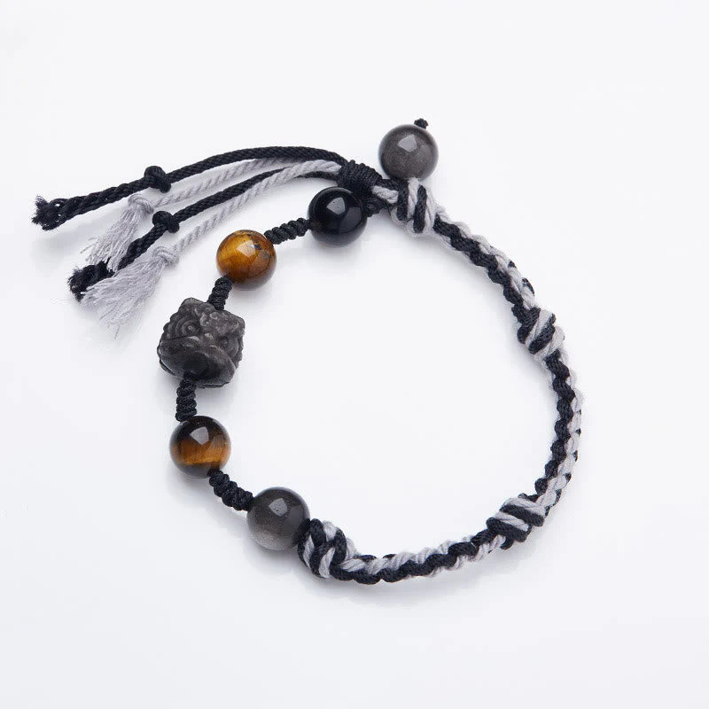 Fluorite Amethyst Protection Rope Bracelet 14-18cm - Image 7
