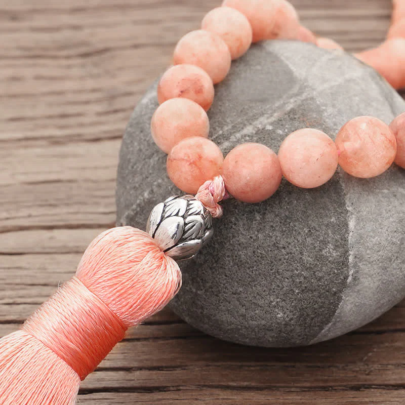 8mm Fluorite Black Glitter Protection Mala Bracelet - Image 17