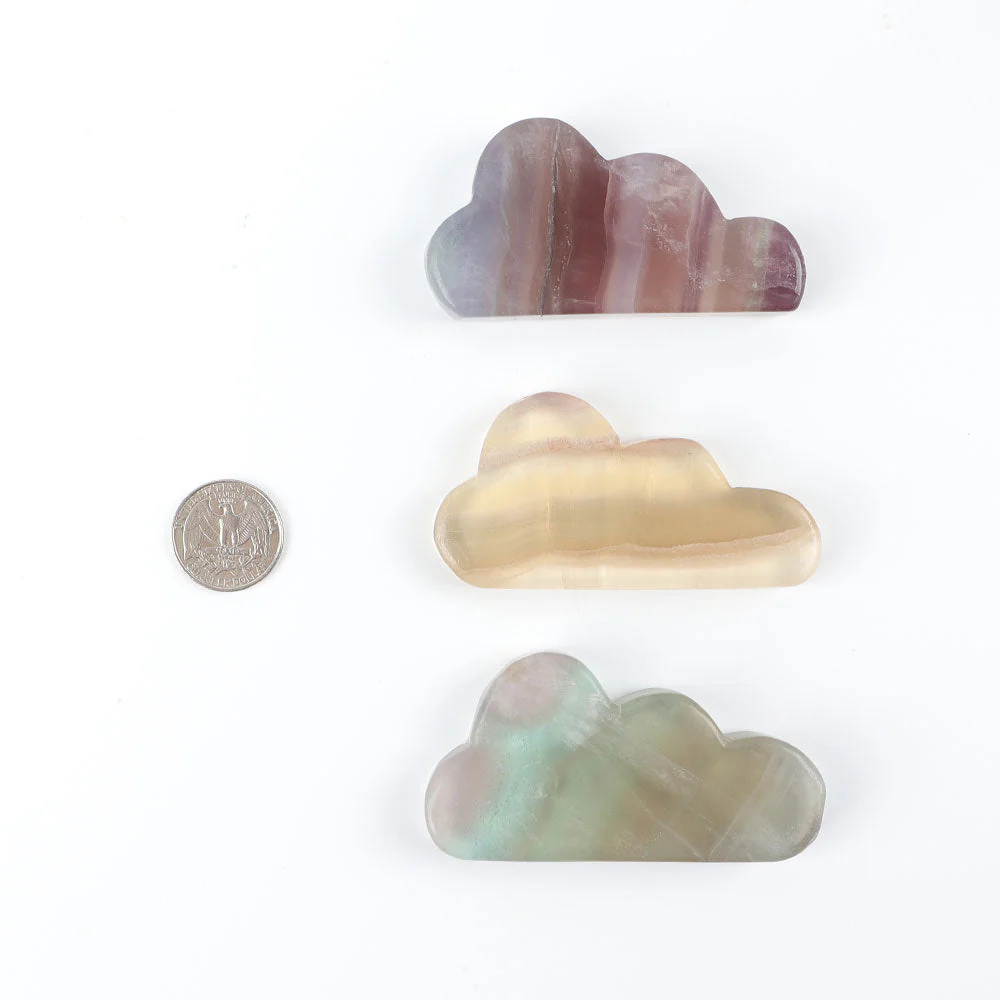 Fluorite Cloud Shape Crystal Carving 3.27 Inch Healing Stone - Image 6
