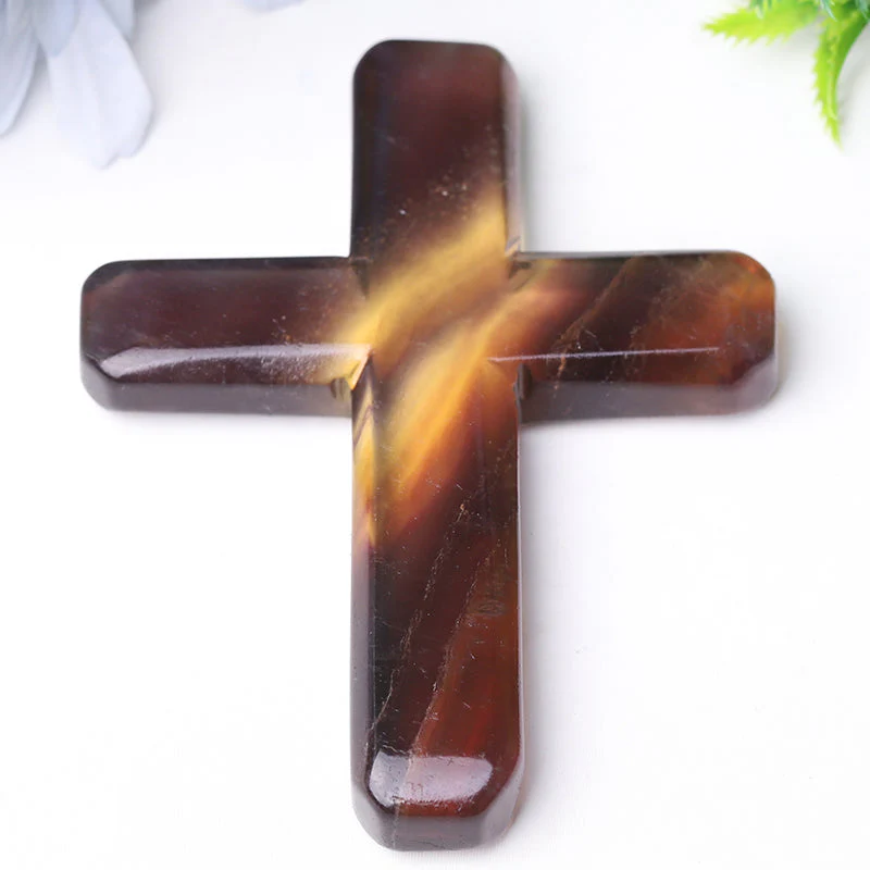 4-Inch Fluorite Cross Crystal Figurine Carving - Image 5