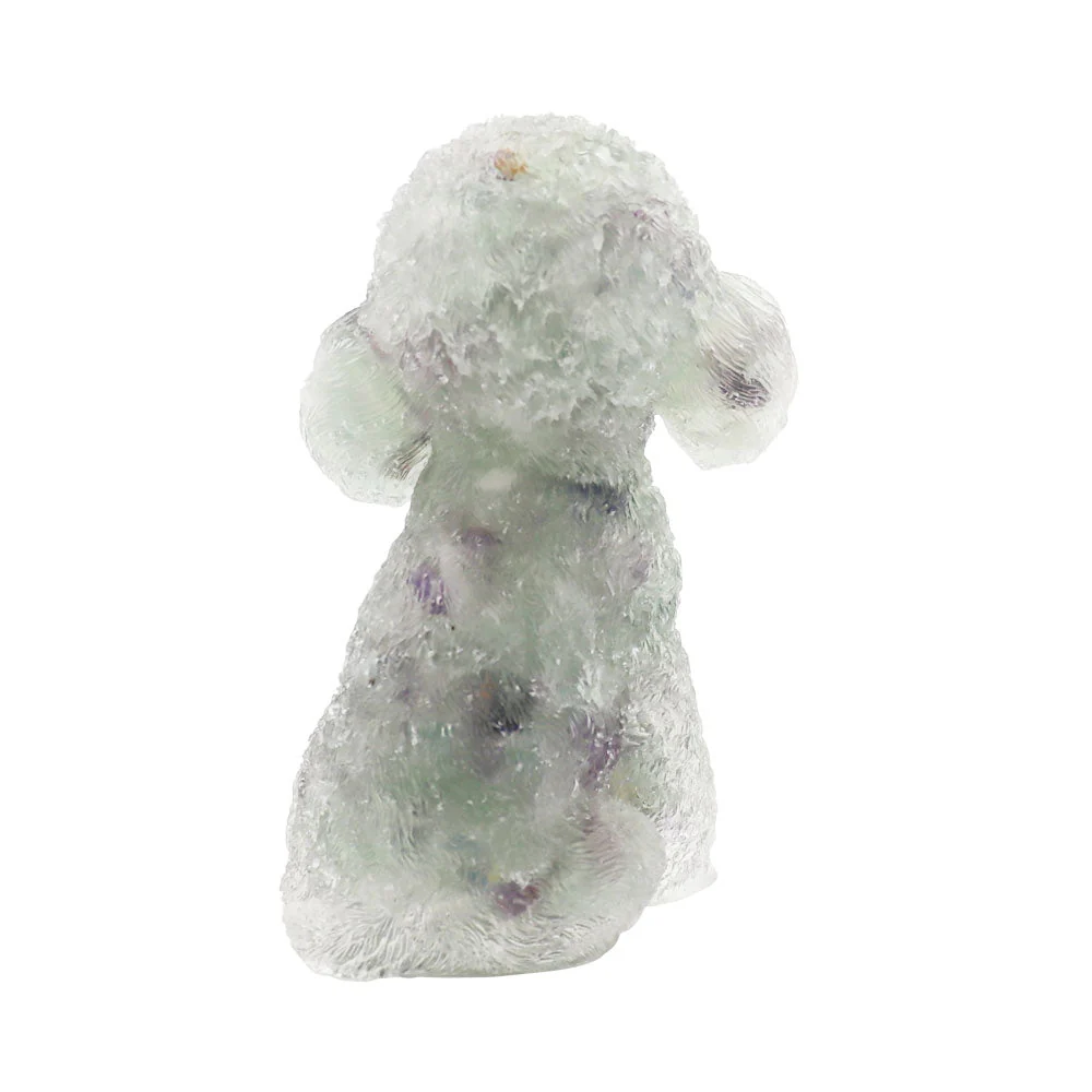 Fluorite Crystal Dog Figurine Toy Poodle 2-inch Sculpture - Image 3