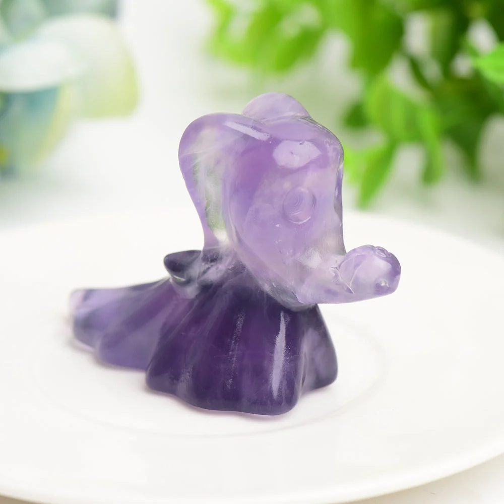 2.6" Fluorite Crystal Dog Figurine for Healing Energy - Image 4