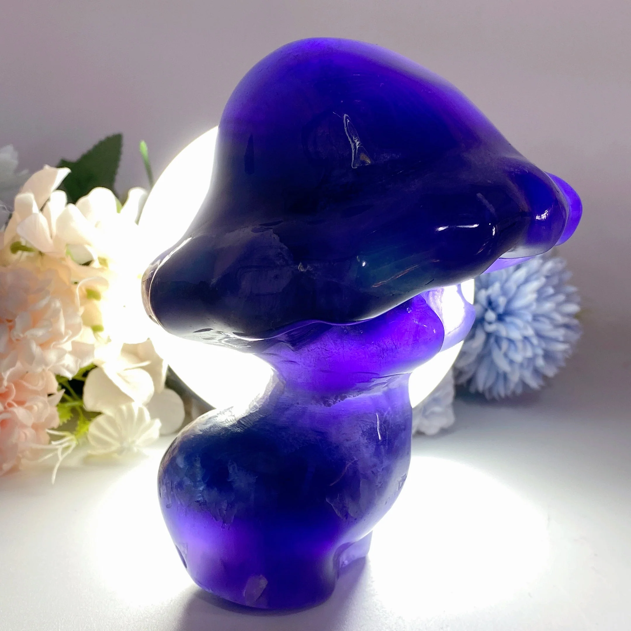 5.3 inch Fluorite Mushroom Crystal Carving for Healing - Image 3