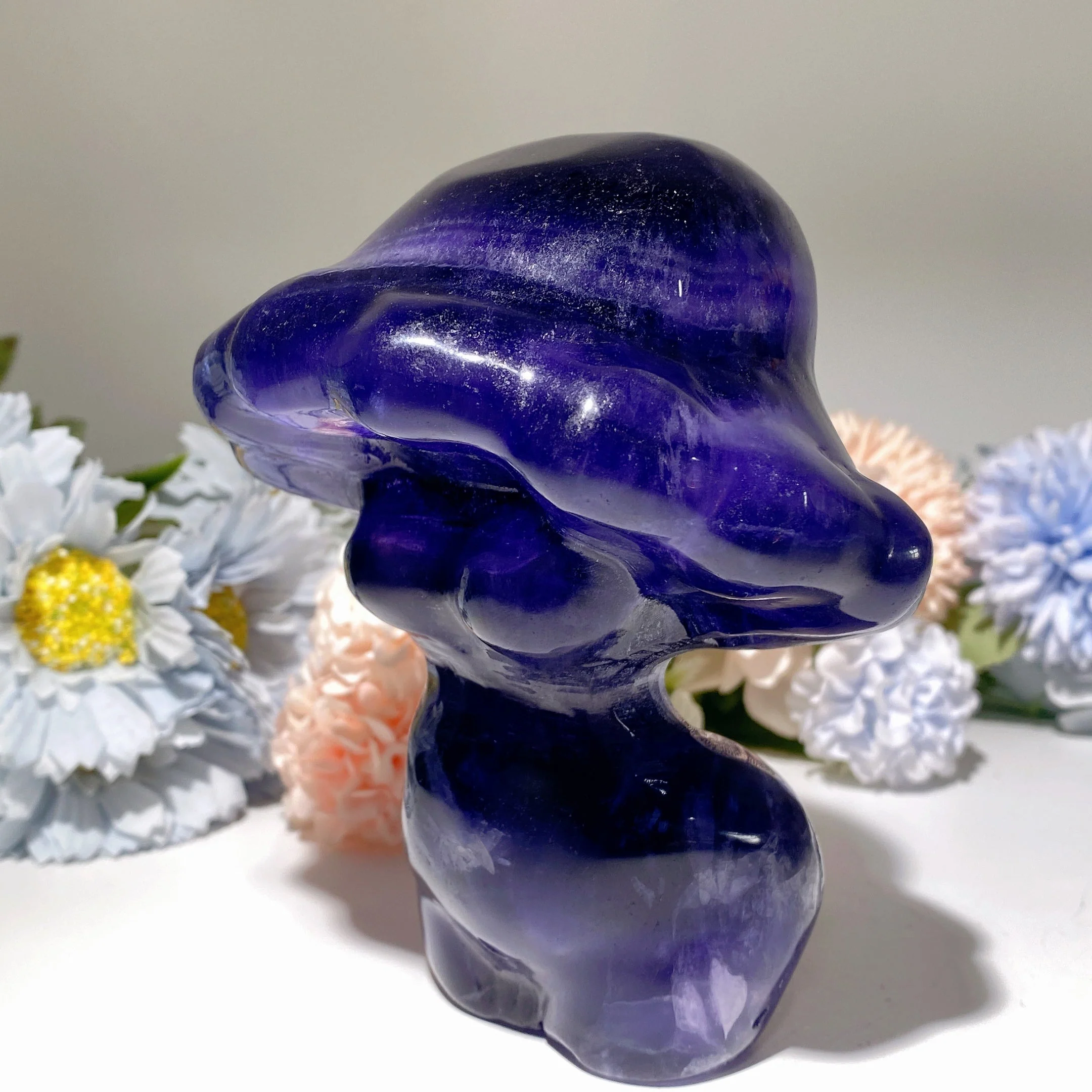 5.3 inch Fluorite Mushroom Crystal Carving for Healing - Image 4