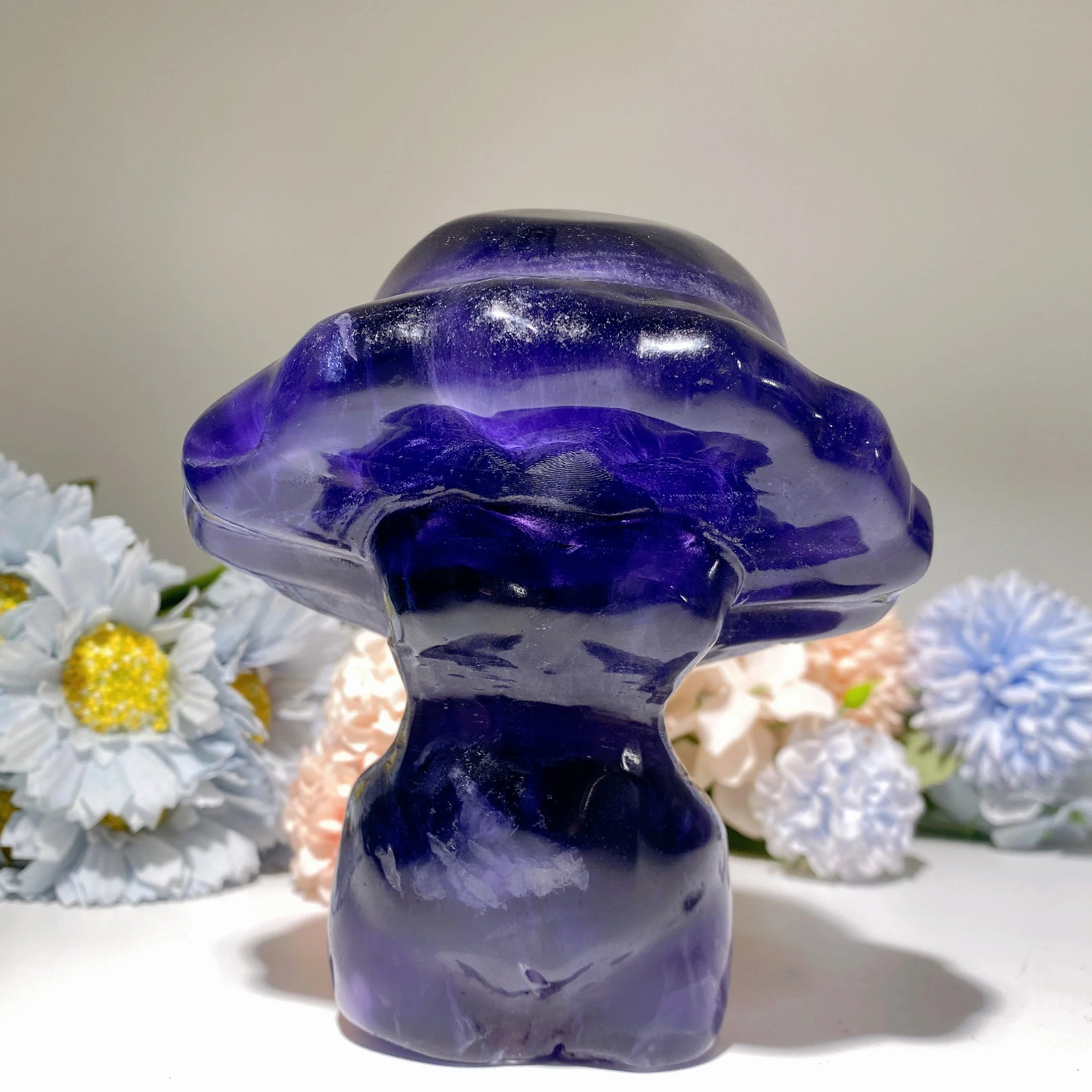 5.3 inch Fluorite Mushroom Crystal Carving for Healing - Image 6