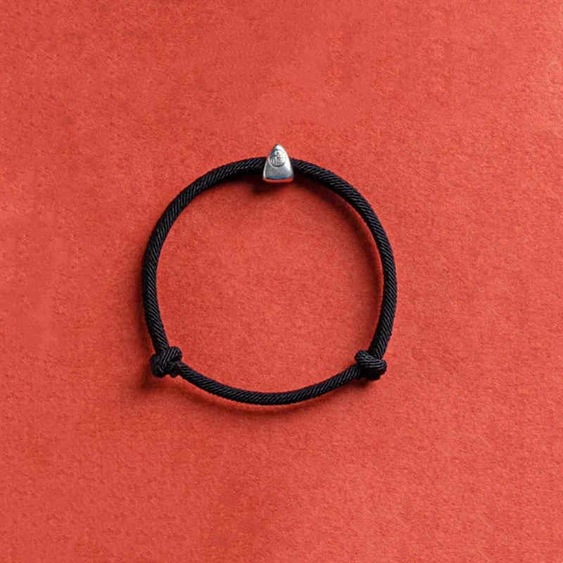 925 Sterling Silver Handmade Fu Character Blessing Bracelet - Image 12