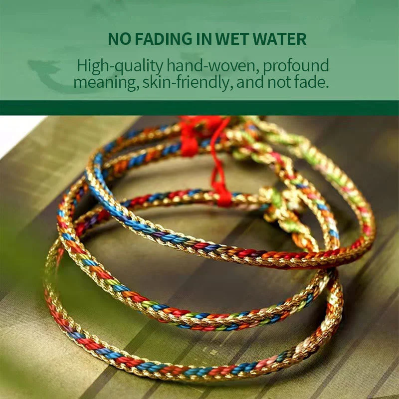 Multicolored Fu Character Red String Braided Bracelet 925 Silver - Image 12