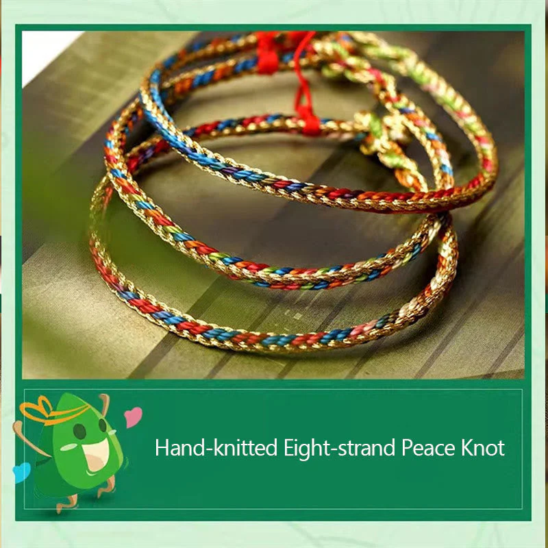 Multicolored Fu Character Red String Braided Bracelet 925 Silver - Image 13