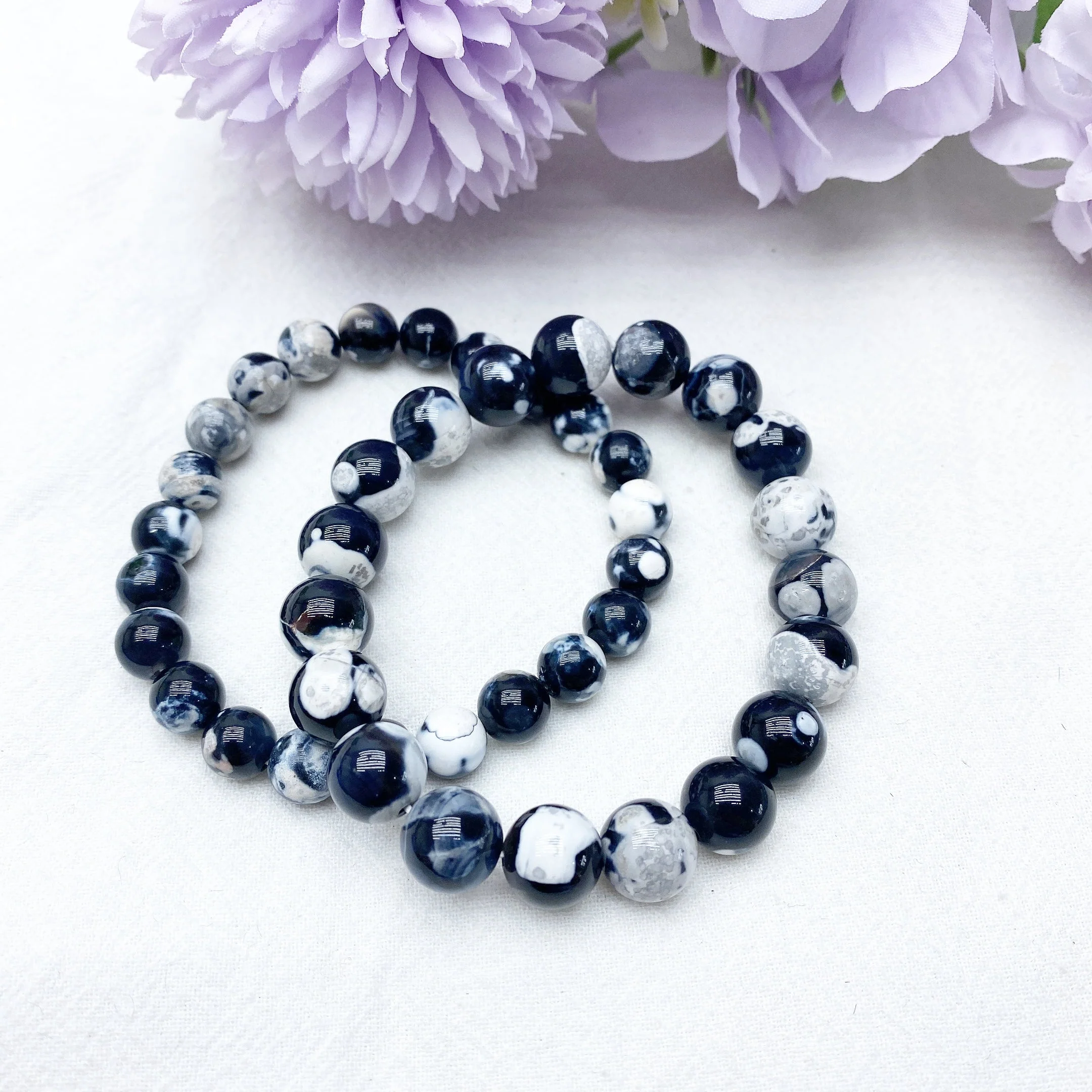 Galaxy Tiger Eye & Orca Onyx Chakra Bracelet 8mm - Image 3