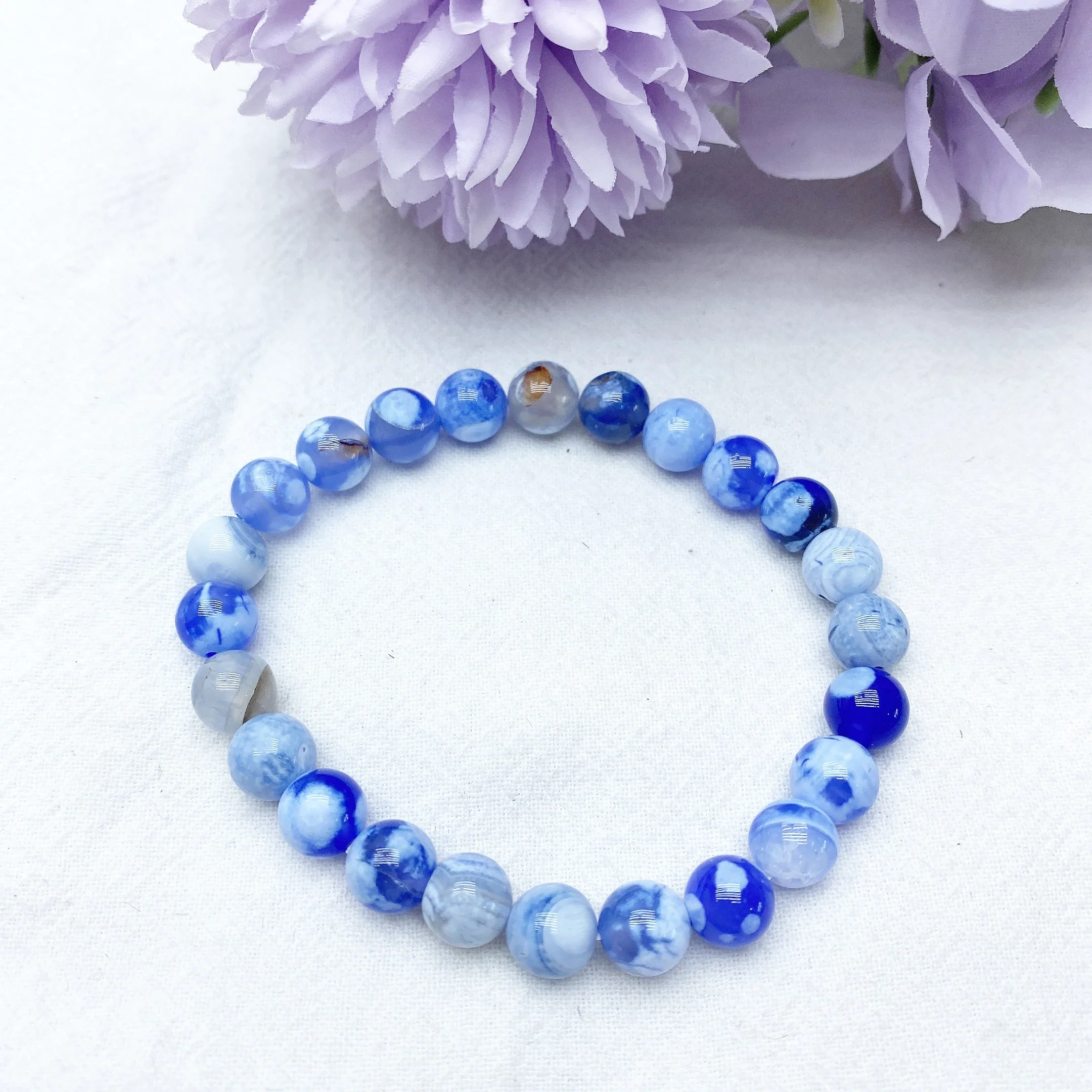 Galaxy Tiger Eye & Orca Onyx Chakra Bracelet 8mm - Image 4
